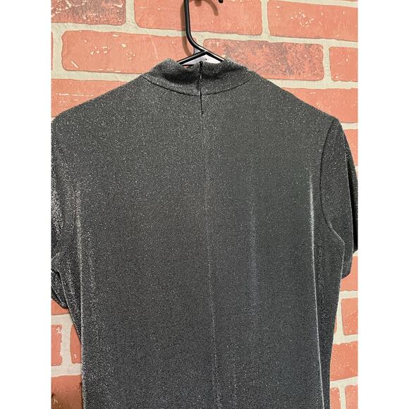 Sandra Ow-Wing Black and Silver Long Metallic Dress - 8 - Picture 6 of 8